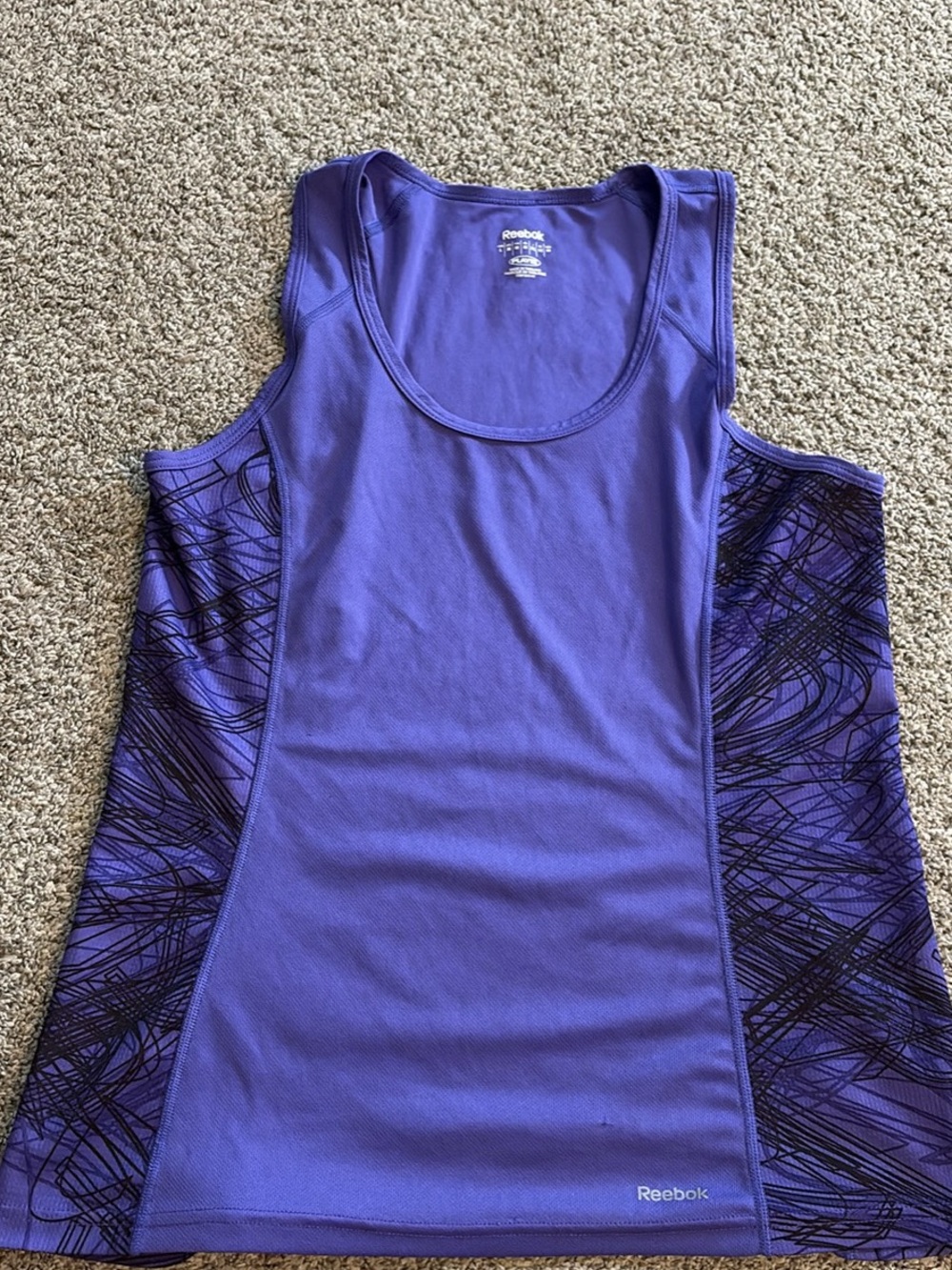 Reebok Purple Athletic Tank with Black Side Print